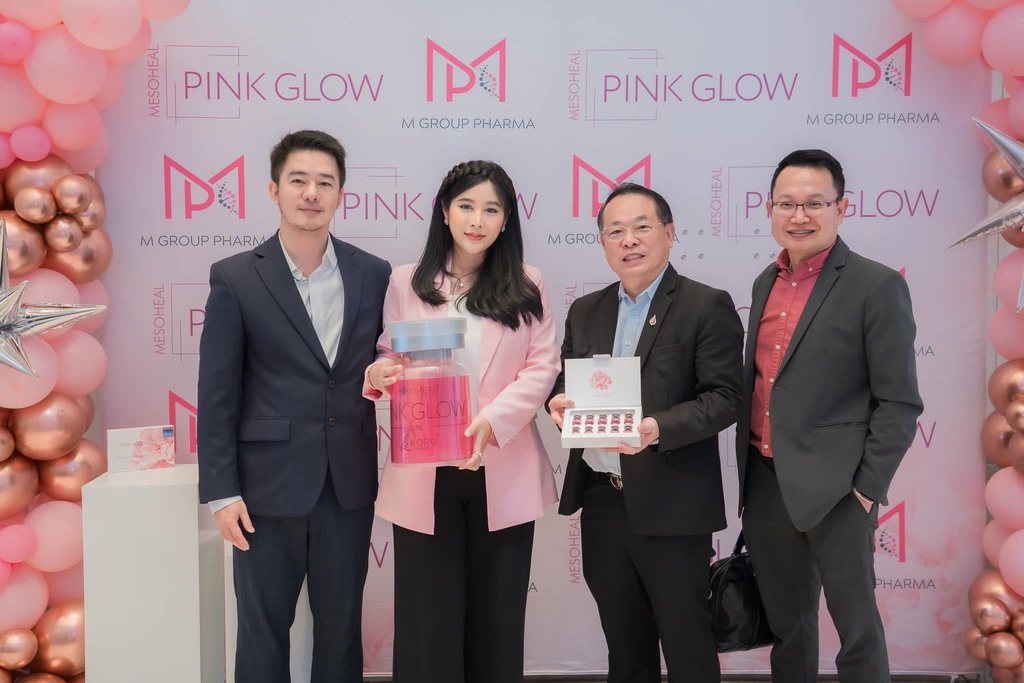 M Group Pharma team at the Mesoheal Pink Glow launch