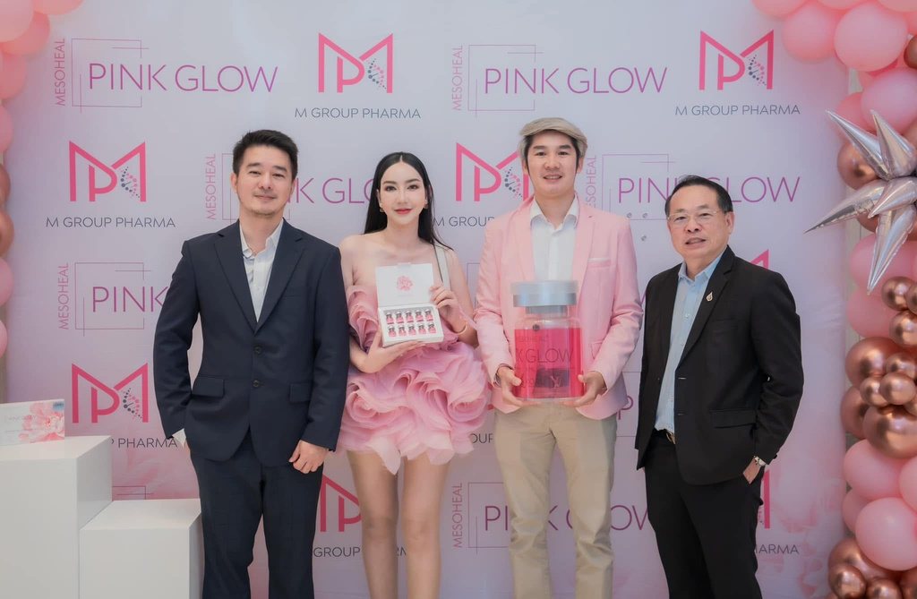 Pink Glow launch photo wall